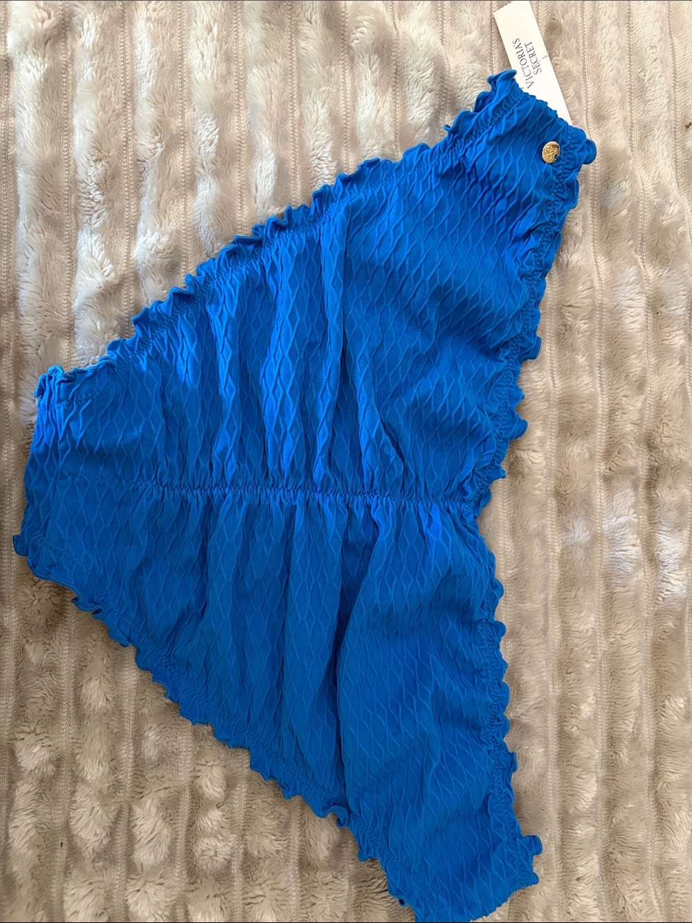 Victorias Secret Blue Ruffled Cheeky Bikini Bottoms BNWT - Picture 3 of 5
